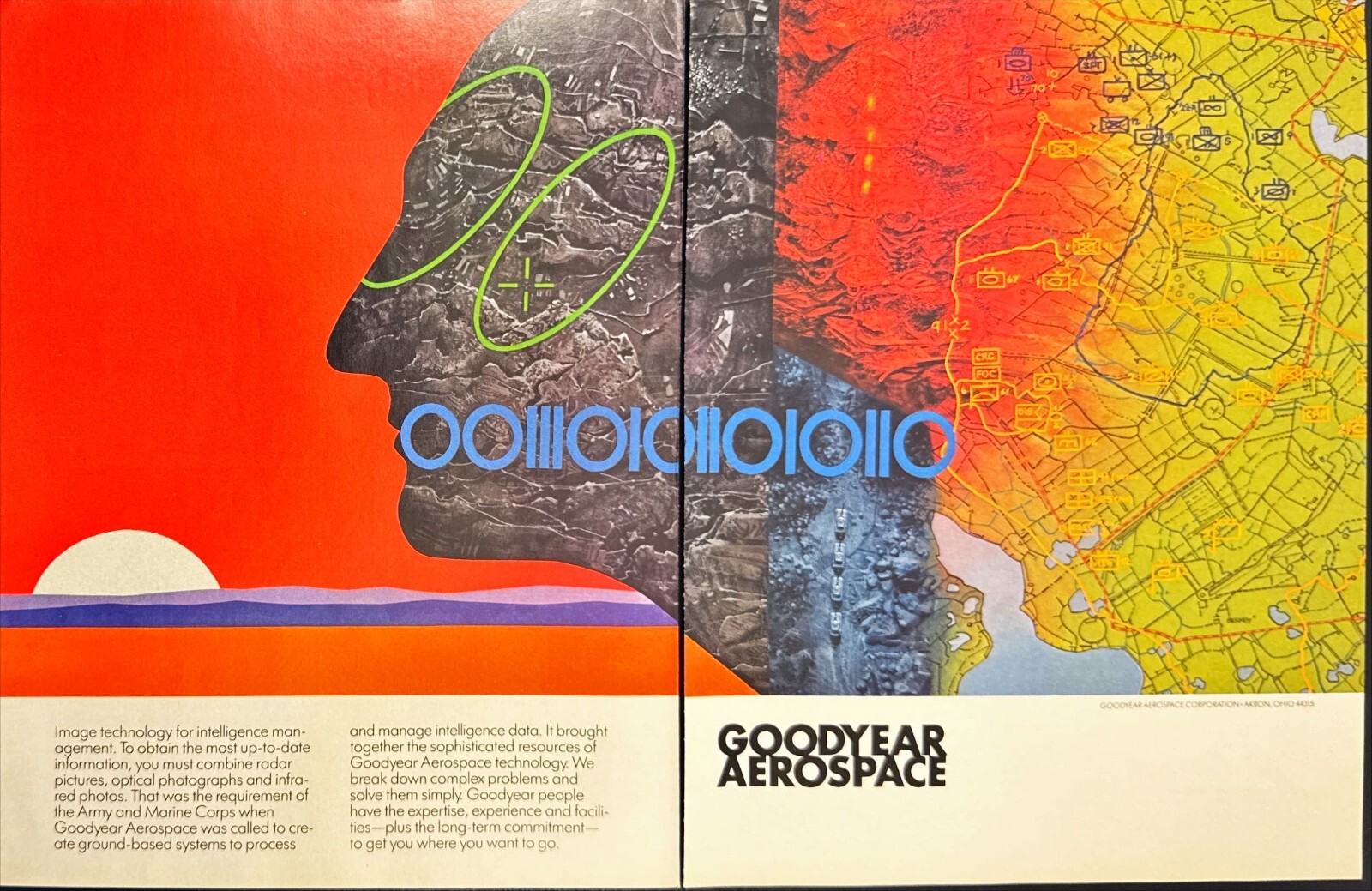 Goodyear Aerospace Military Image Technology Vtg 2 Page Print Ad 1986