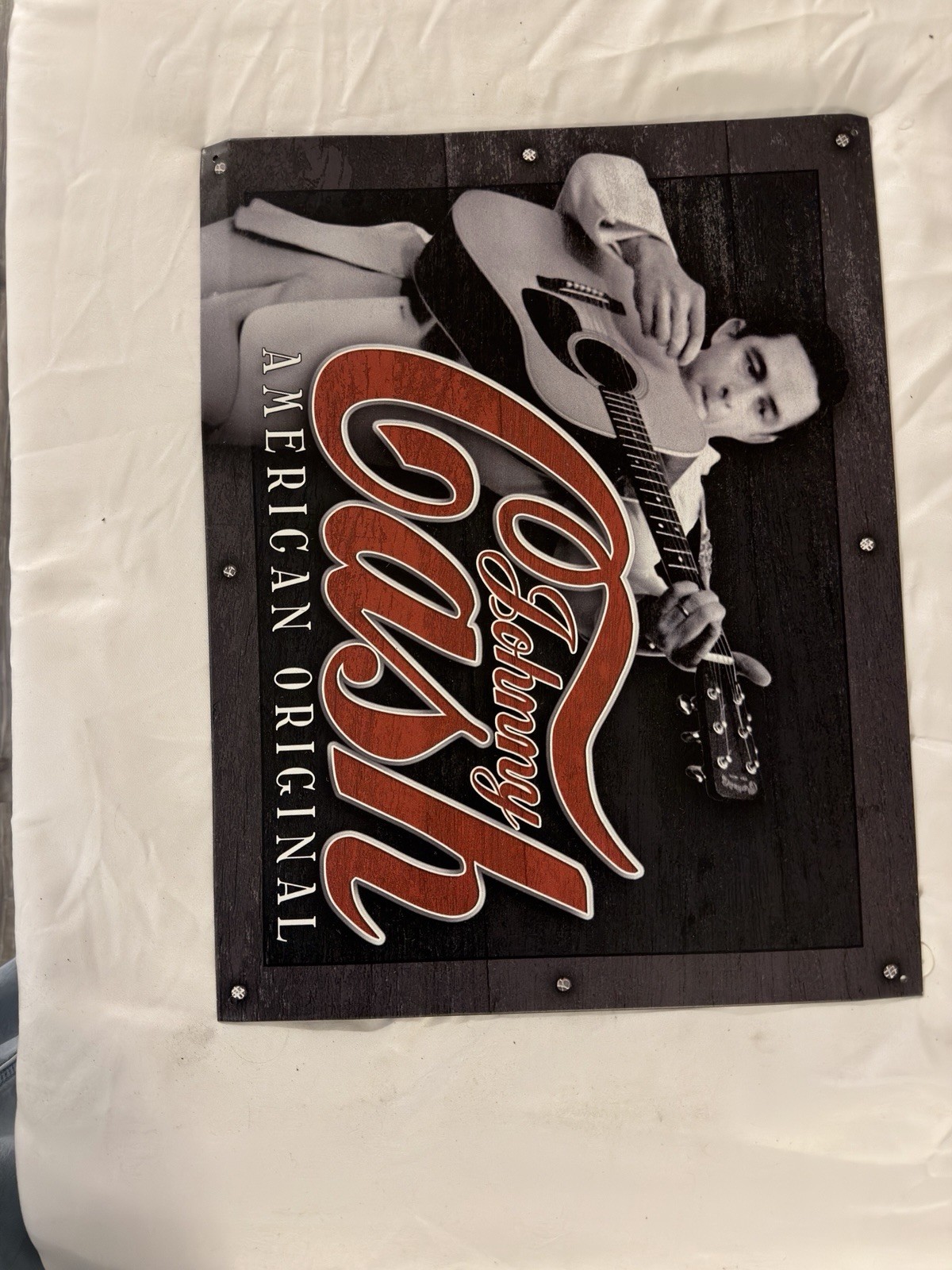 Johnny Cash POSTER American Original RED LETTER Tin Metal Sign 12.5×16 Inches