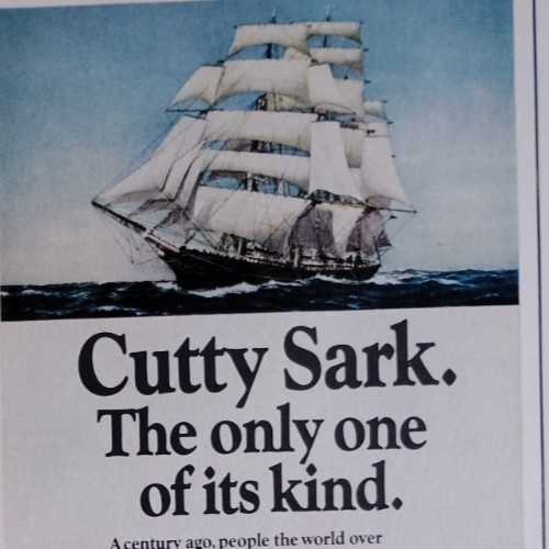Vintage Retro 1970’s Ad Cutty Sark Blended Scots Whiskey Only One Of Its Kind