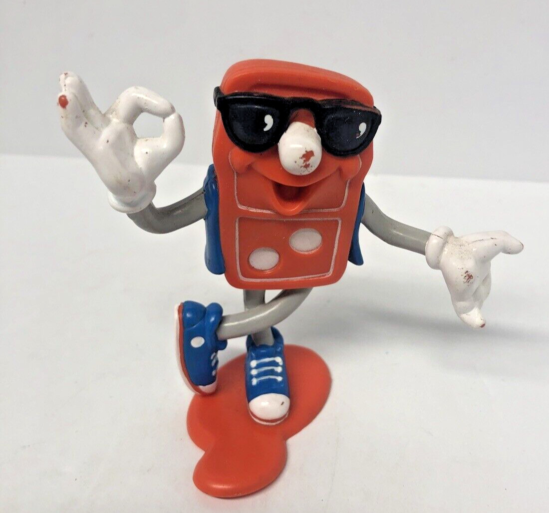 Vintage Dominos Pizza Cool Dude Mascot 1993 Figure 3.5″ Retro 90s Toy
