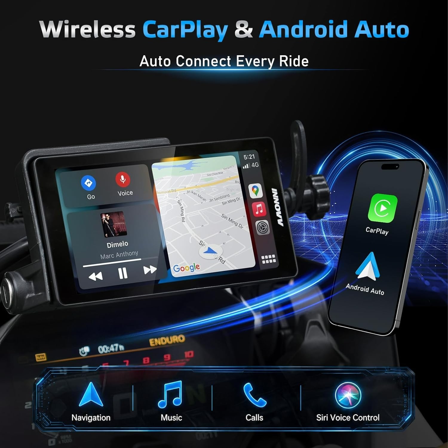 INNOVV N2 for BMW Motorcycle Wireless CarPlay & Android Auto, 6.5″ Touch Scre…