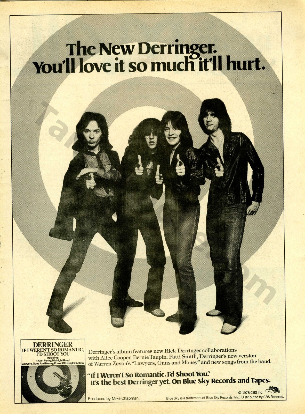 1978 Rick Derringer Album Promo Old Magazine PRINT AD Studio Decor? (5286)
