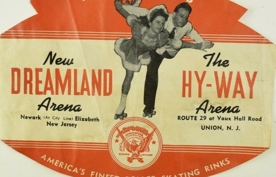 1930’s-50’s Vic Brown Dreamland Arena. Union, N.J. Skating Label B5