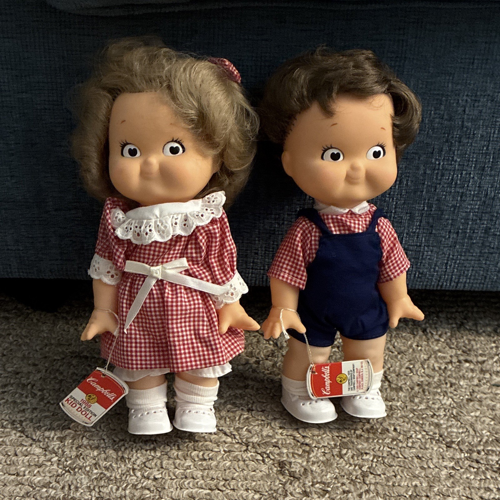 VINTAGE Cambell’s Special Edition Kid Doll 1988 GIRL & BOY SET Campbell’s Soup