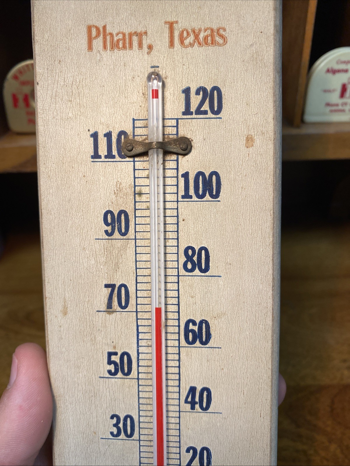 VINTAGE MCCORMICK DEERING FARM MACHINES ADVERTISING THERMOMETER Pharr Texas