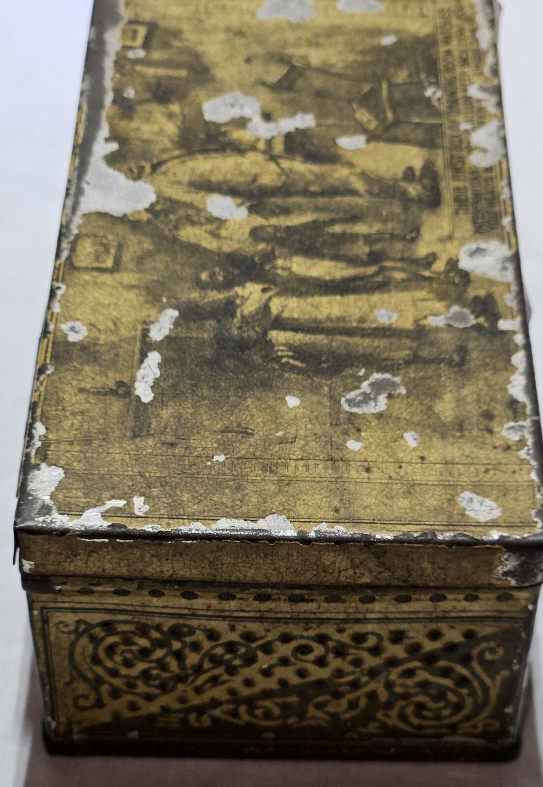 Antique The Diamond Match Company Metal Tin With African American Art