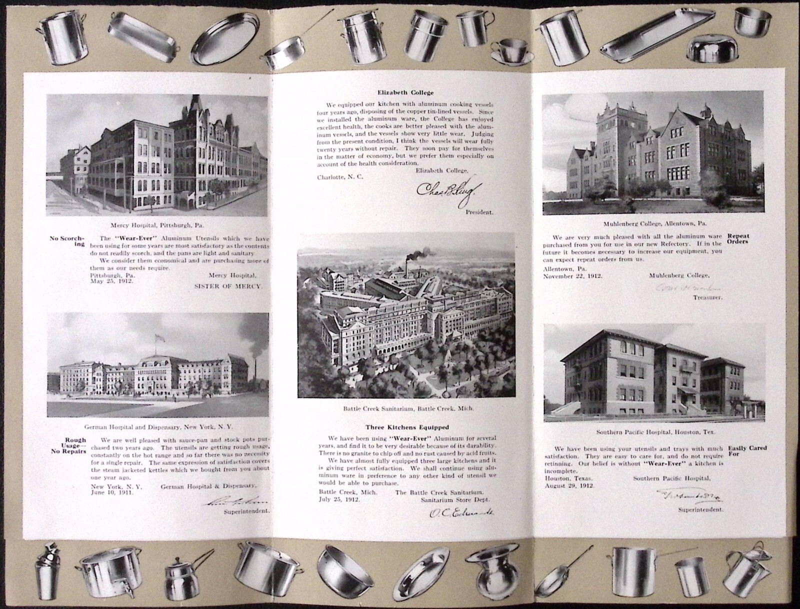 1910 Wear Ever Aluminum Institutions Aluminum Cooking Utensil Co New Kensington