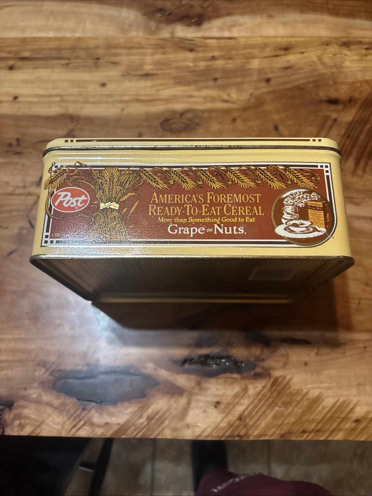 Vintage POST GRAPE NUTS Cereal Metal Collectible Advertising Tin