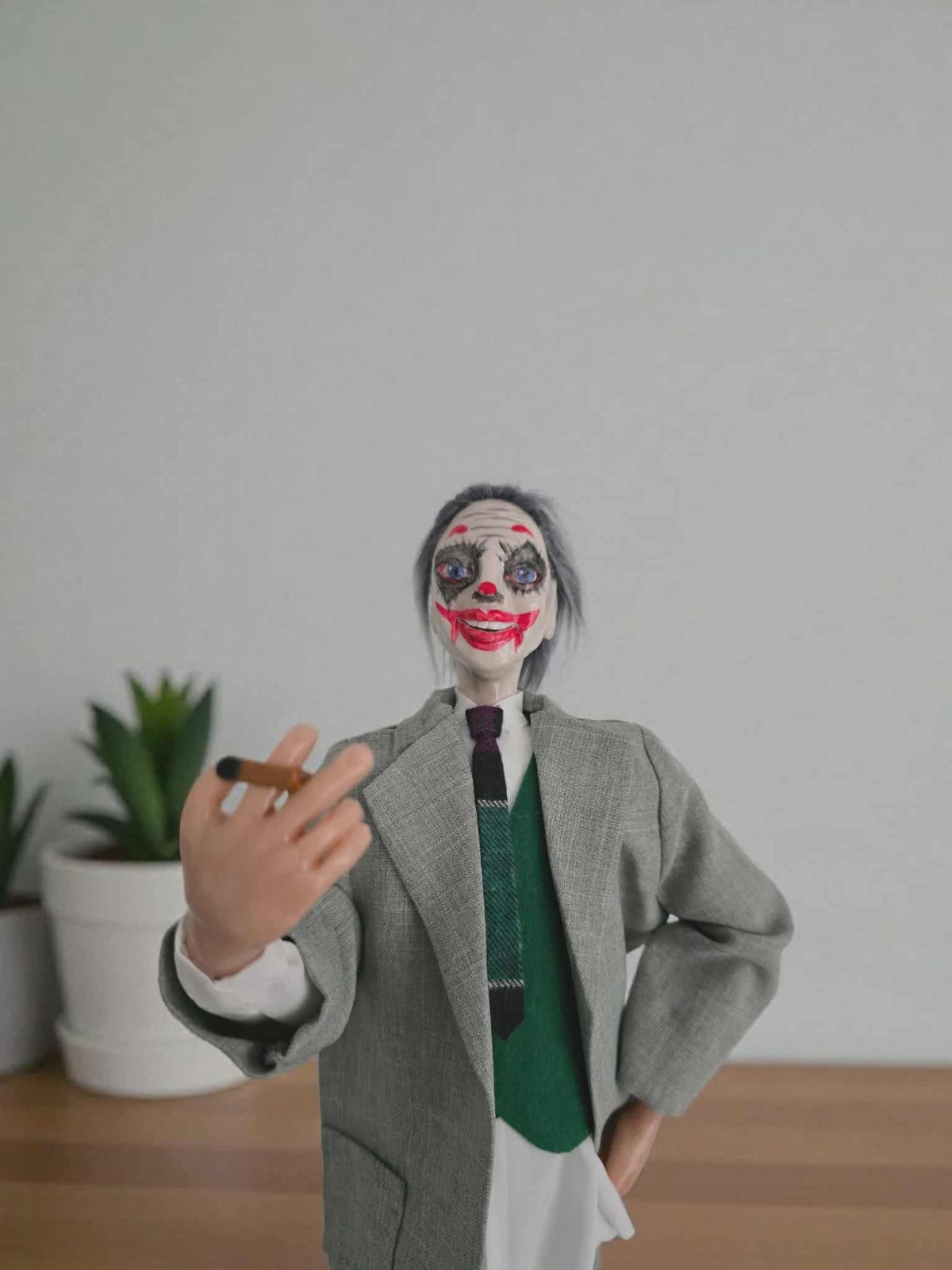 A Jocker/Designer Collectable Ceramic Doll/ 16 inches Tall/ One of a Kind
