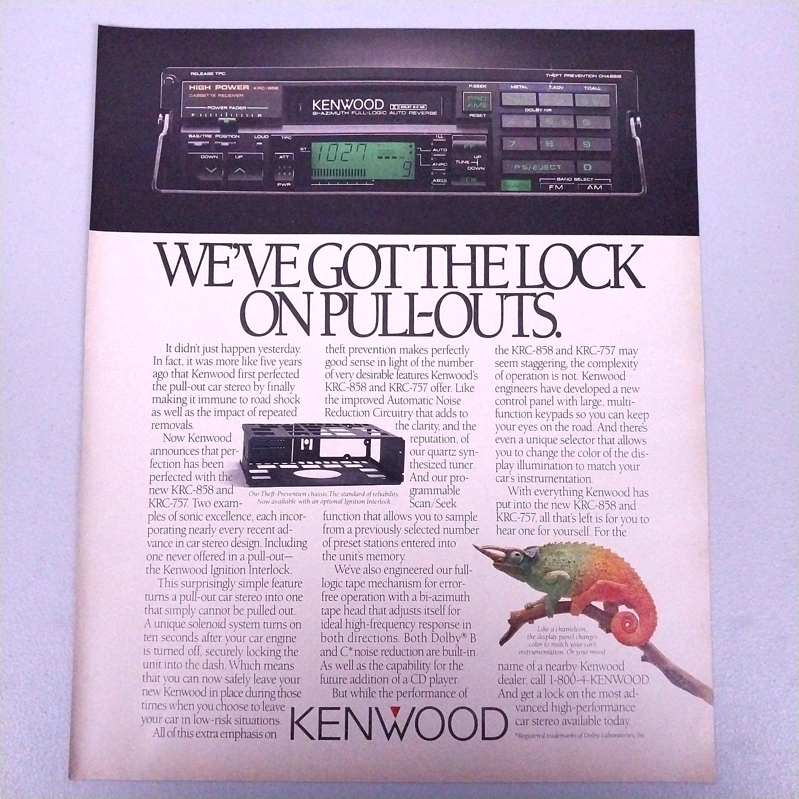 1987 Kenwood KRC-858 Car Stereo & Myers’s Rum Vintage Print Ads – Original Page