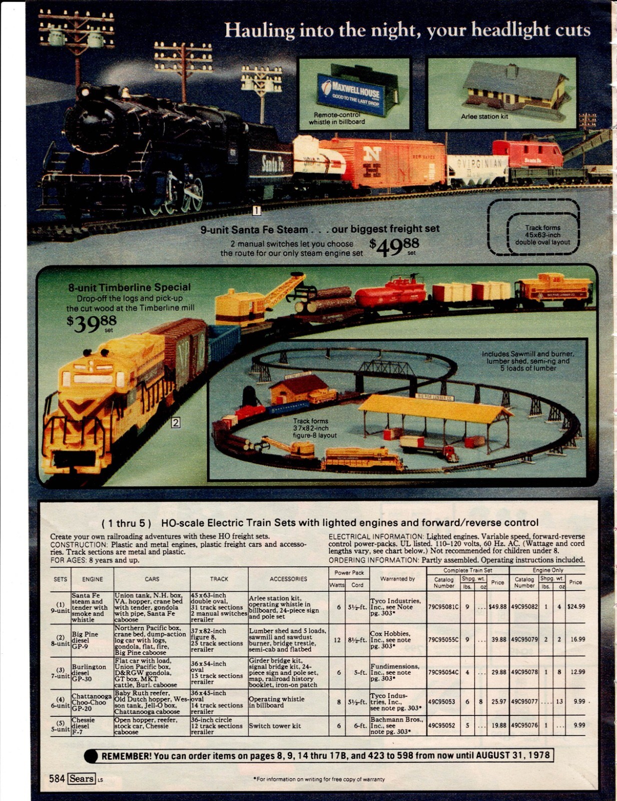 VINTAGE 1977 HO SCALE ELECTRIC TOY TRAIN SETS CATALOG AD PHOTO PRINT