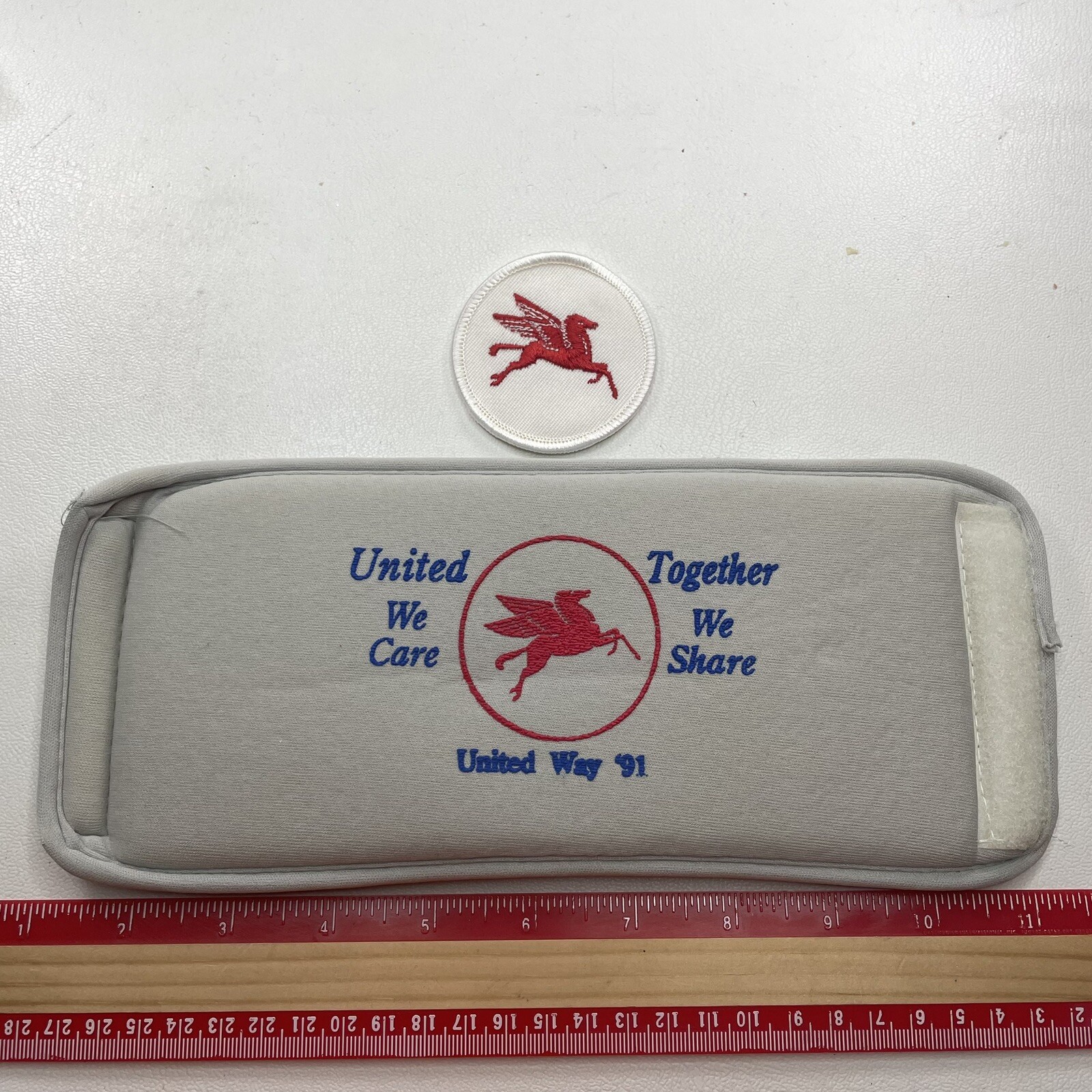 Vintage 1991 MOBILE (Oil Gas) San Sun Pop / Beer Can Holder + PEGASUS PATCH B030