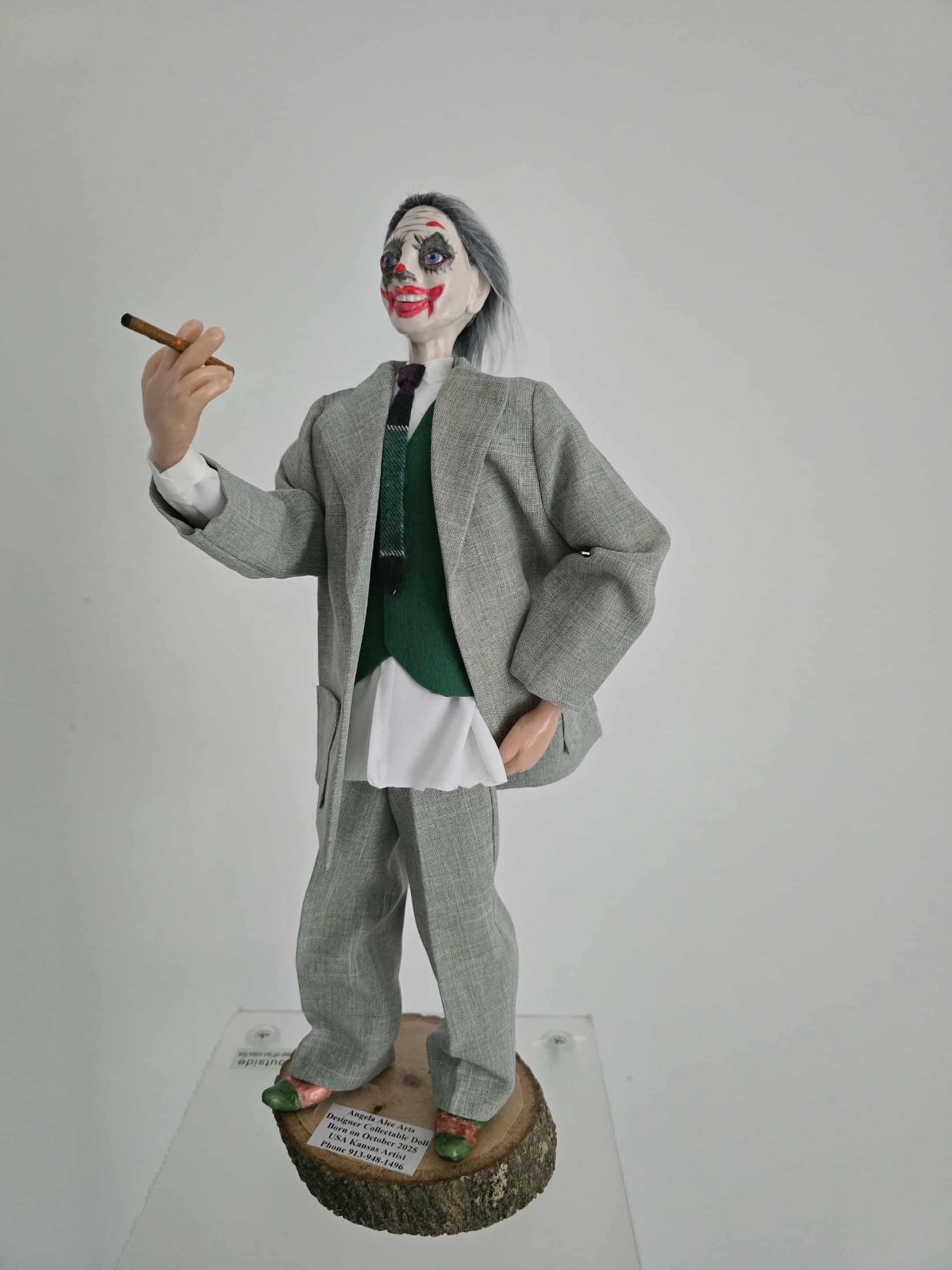 A Jocker/Designer Collectable Ceramic Doll/ 16 inches Tall/ One of a Kind