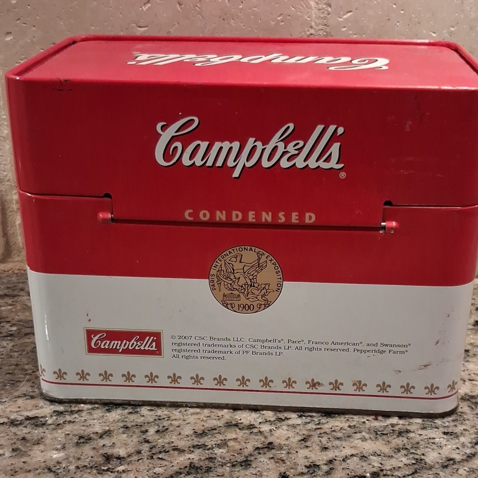 Campbell’s Recipe Card Collection Advertising Tin Red White 2007