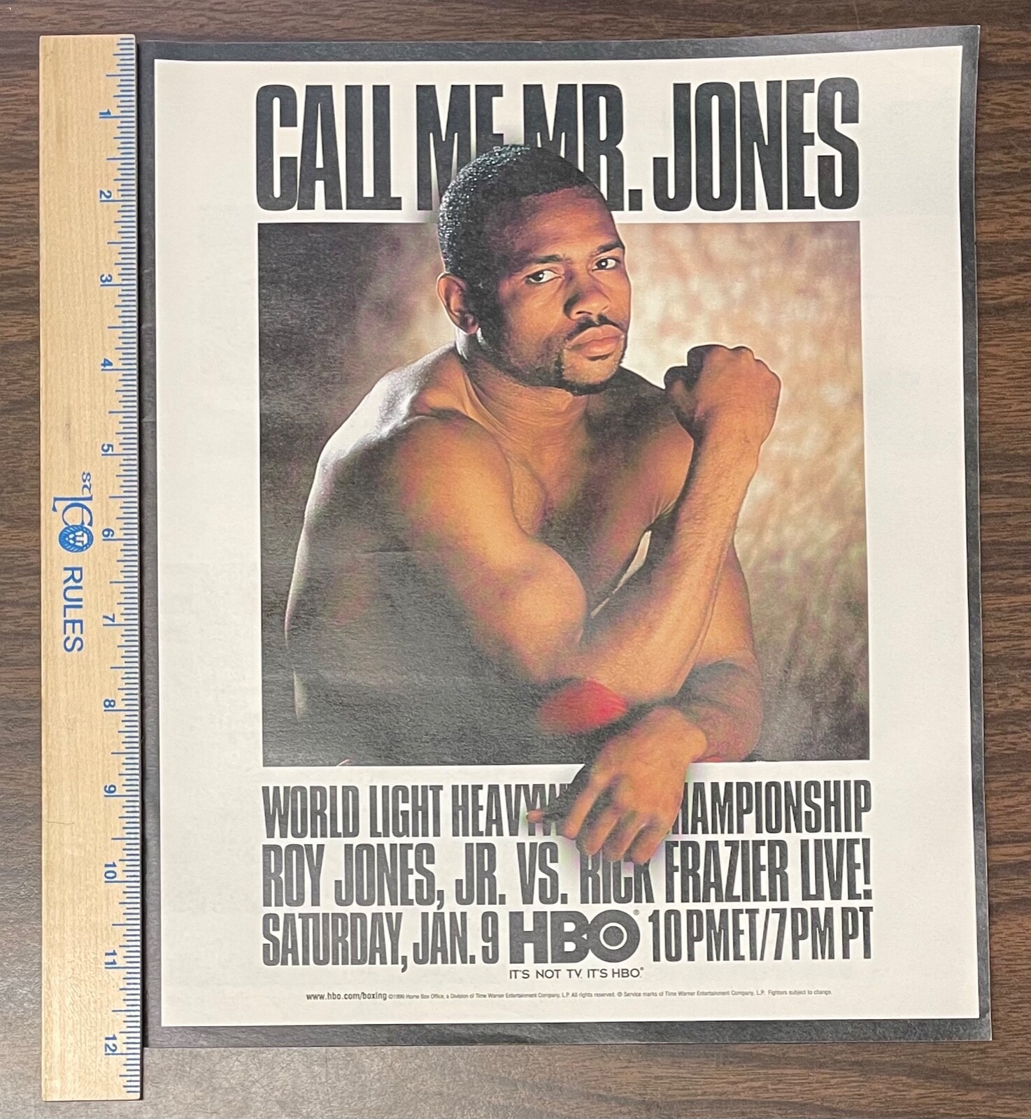 Roy Jones/Rick Frazier Fight advertisement (approx. size 9.5 in x 12 in)