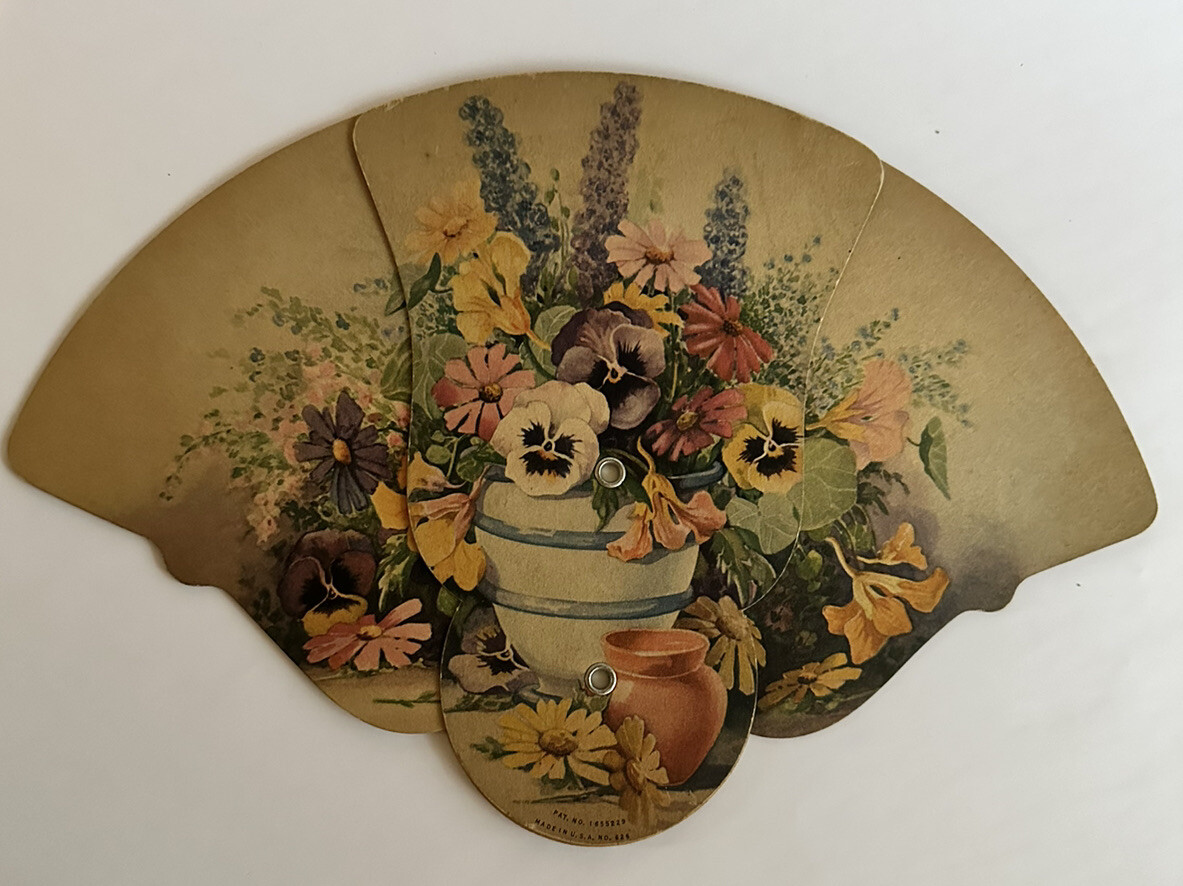 VICTORIAN TRADE CARD DIE CUT EXPANDABLE FAN A.S. PFLUEGER JEWELER ROANOKE VA A95