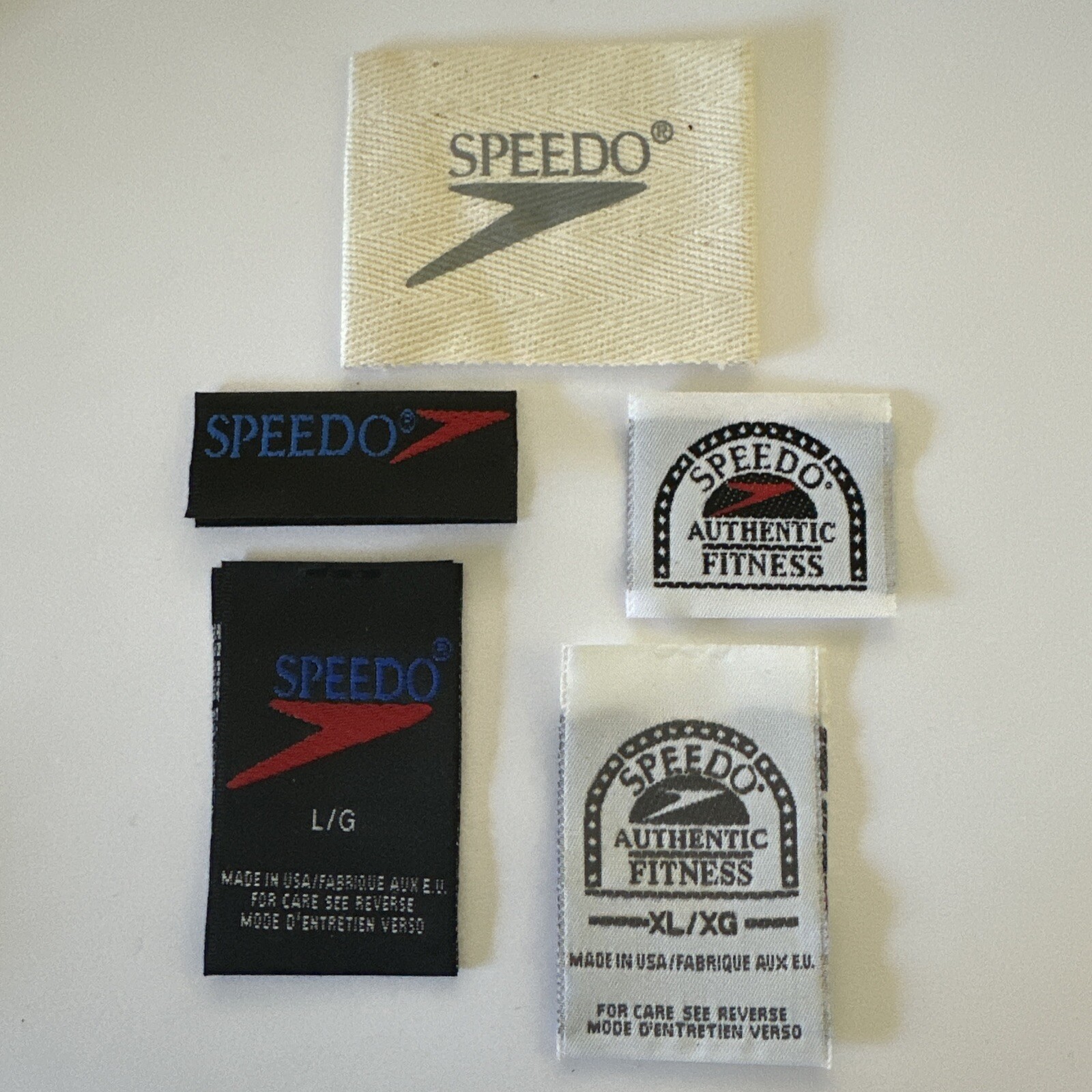 Vintage SPEEDO Athletic Fitness Swim Unused Clothing Tags Labels Patches
