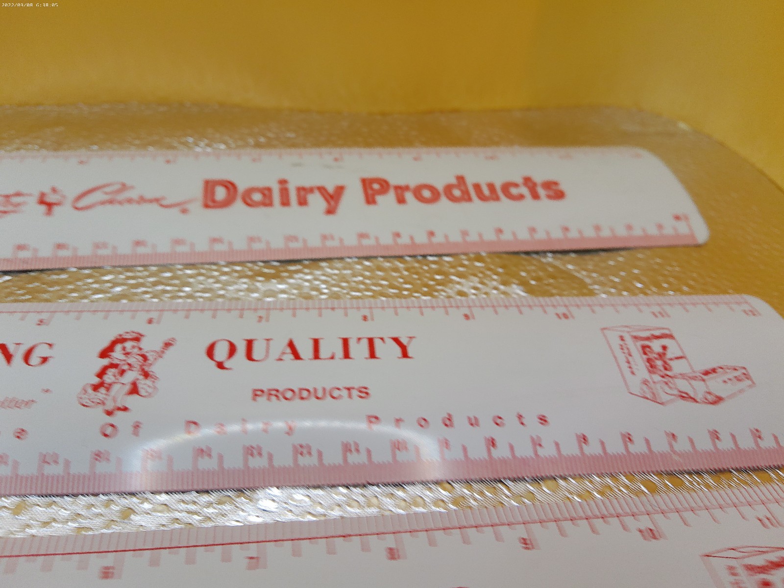 King quality dairy Deans country charm products vintage metal ruler lot 4
