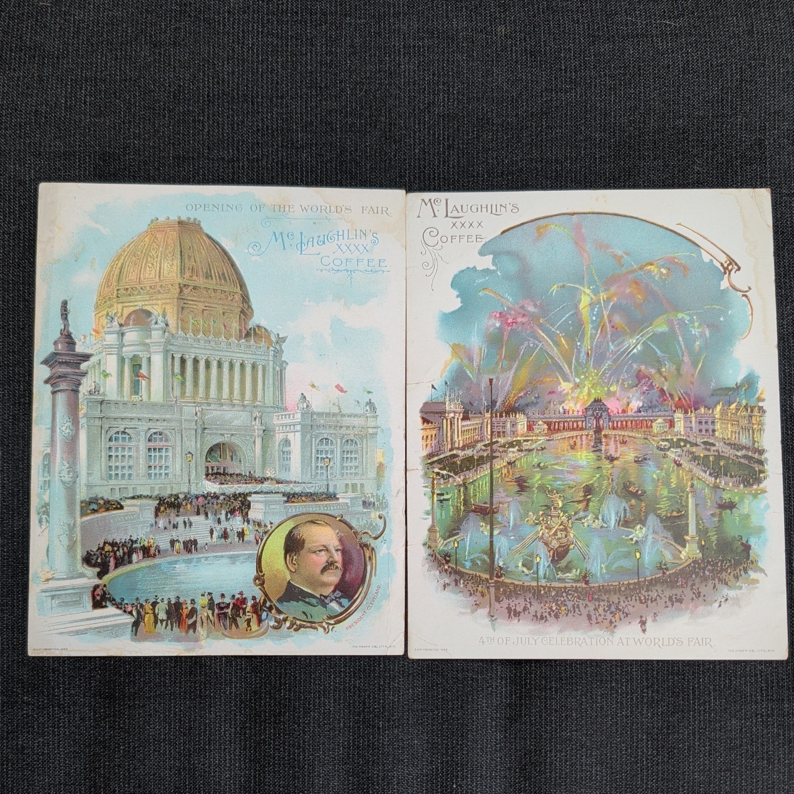 Worlds Fair Opening &4th of July Celebration 1890s McLaughlins Coffee Trade Card