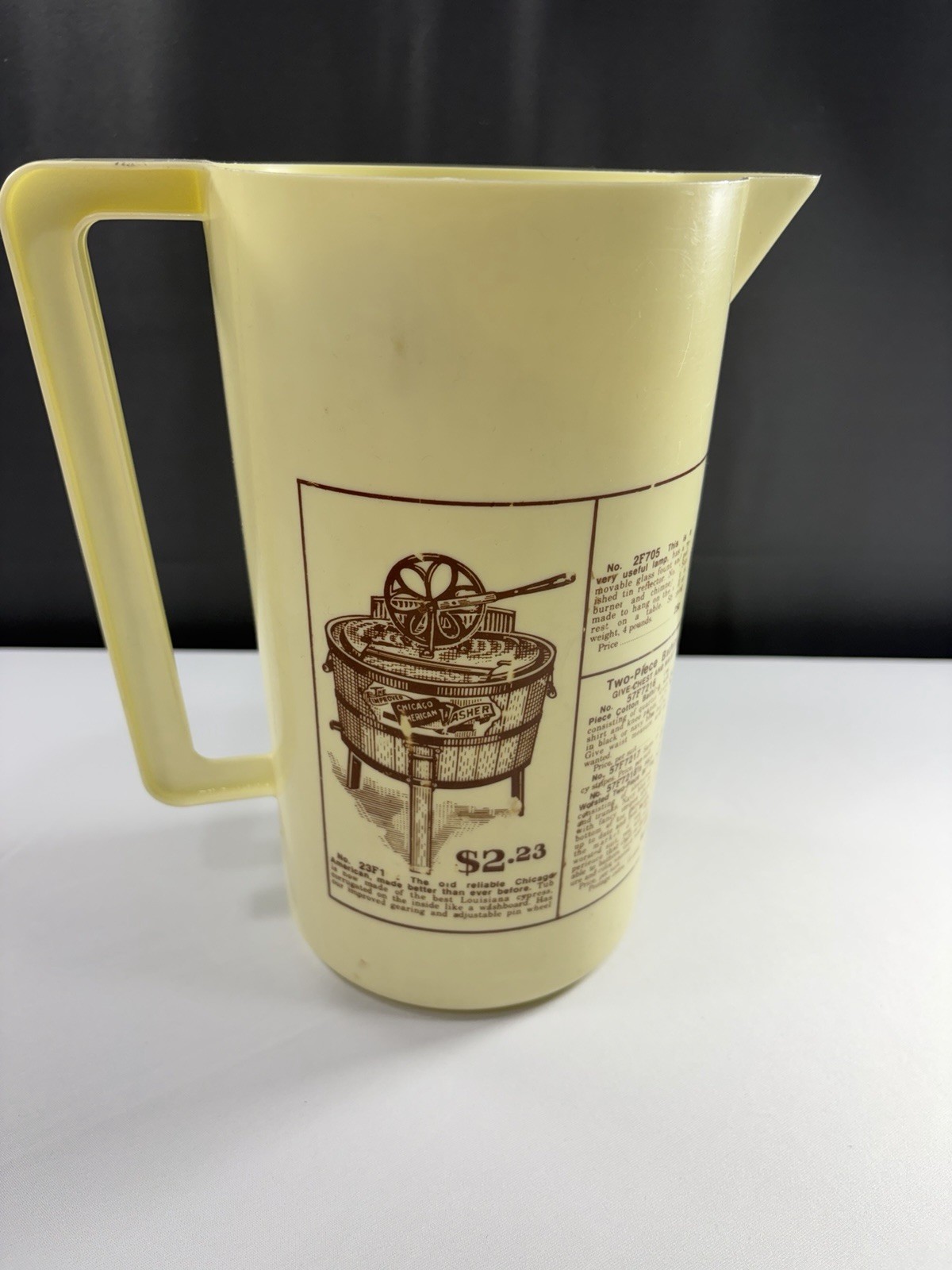 Vintage Sears Roebuck Plastic Pitcher Cream Brown 1906 Catalog Retro Kitchen