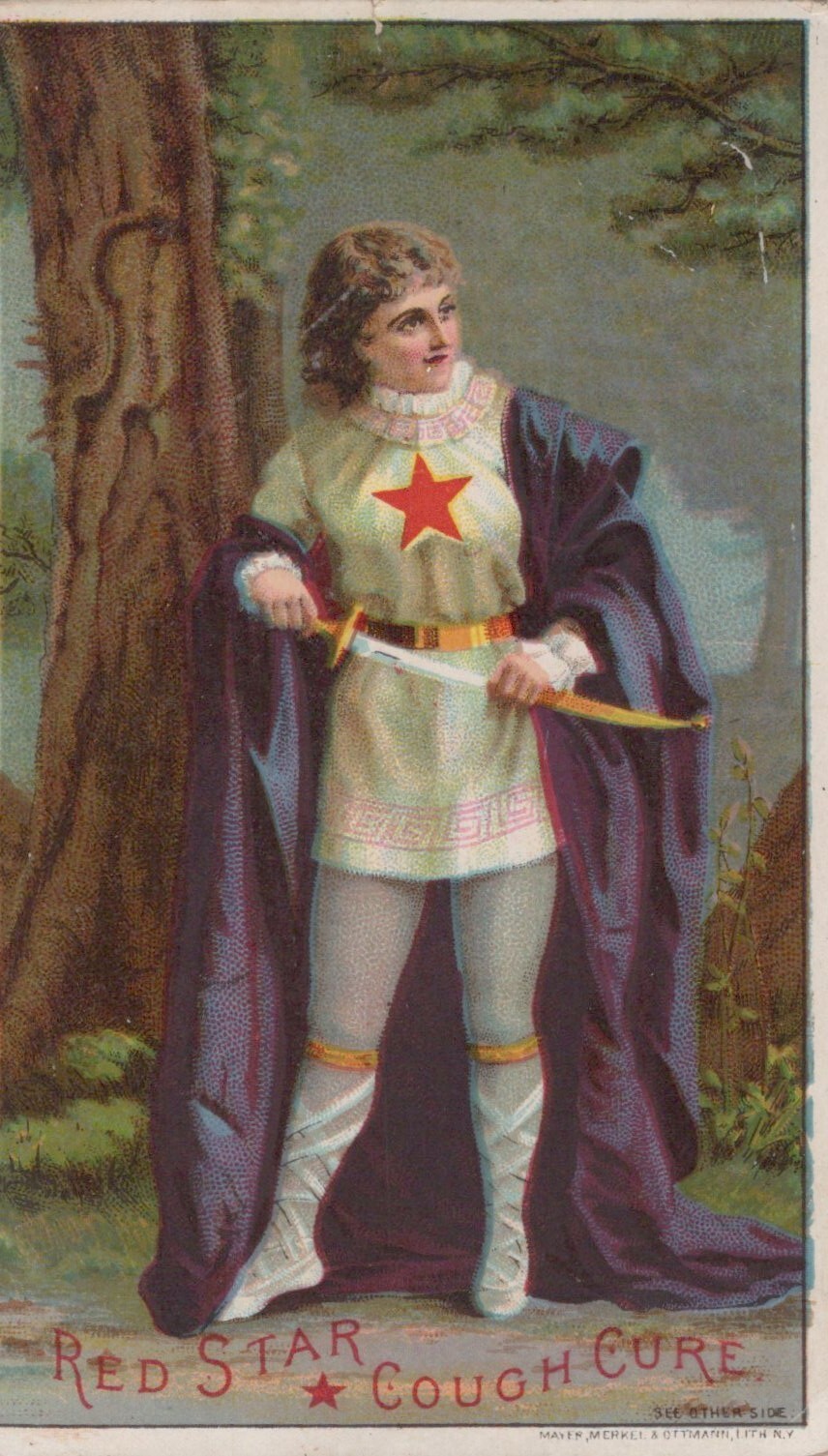 Quack Medicine Red Star Cough Cure Prince Knight Trade Card A4L
