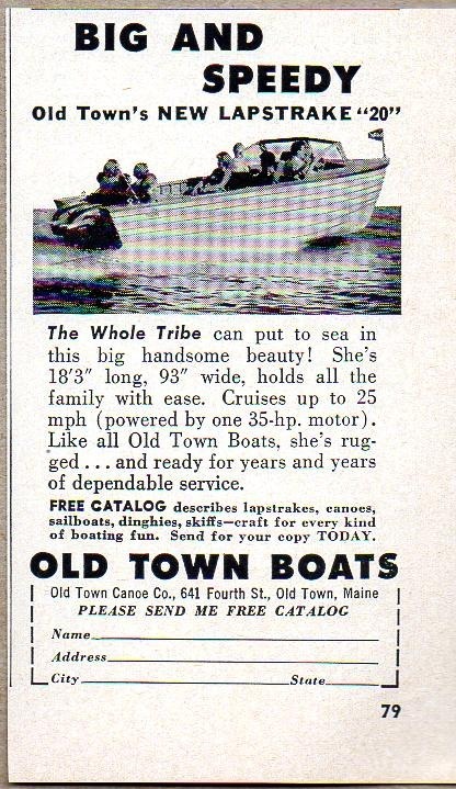 1959 Print Ad Old Town New Lapstrake 20 Boats Made in Old Town,Maine