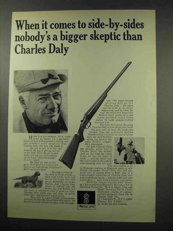 1965 Charles Daly Shotgun Ad – Nobody’s Bigger Skeptic