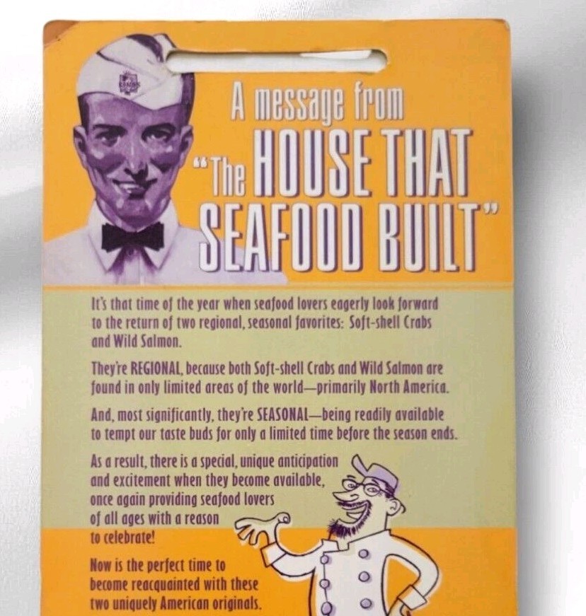 The House That Seafood Built Kings Advertising Trade 2 Sided Card Vintage