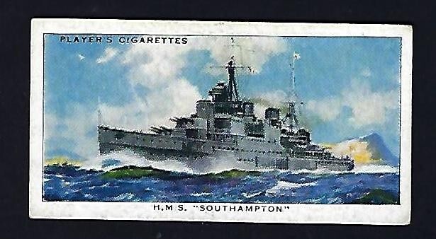 1939 Trade Card Celebrated Ships #8, Players Cigarettes, Tobacco, “SouthHamton”