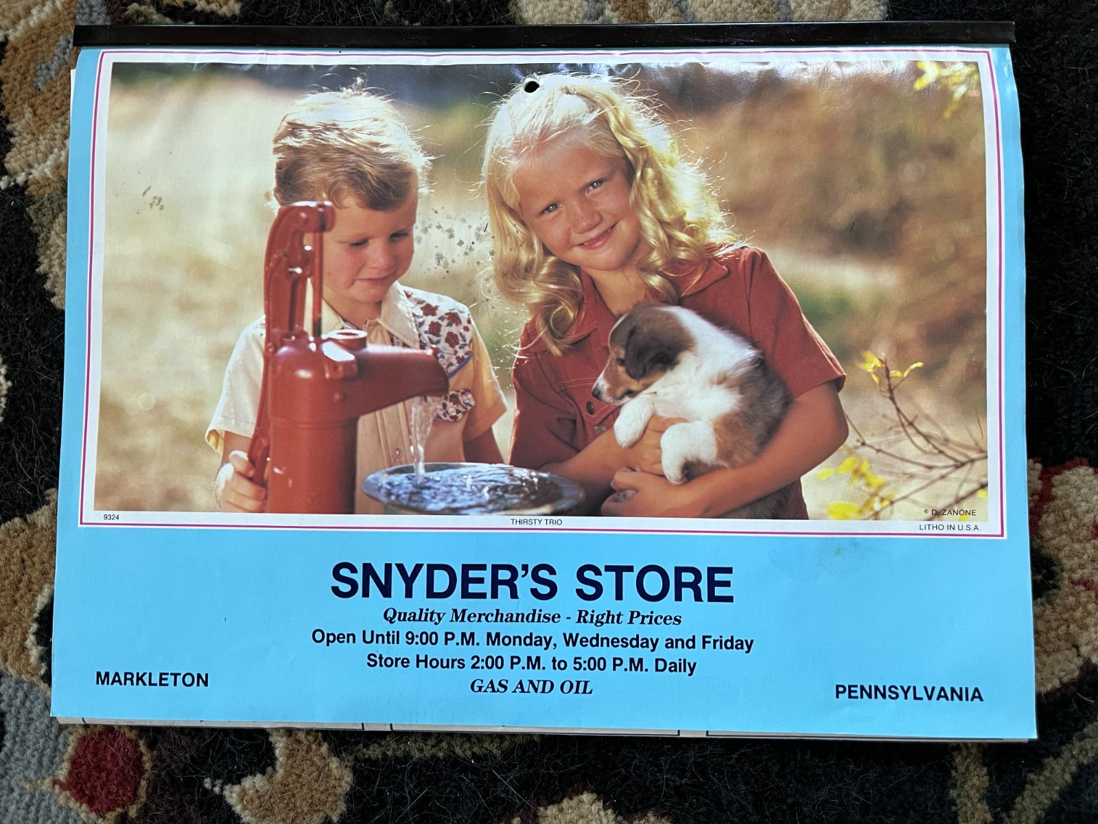 1993 CALENDAR Snyder’s Store Markleton, PA ADVERTISING