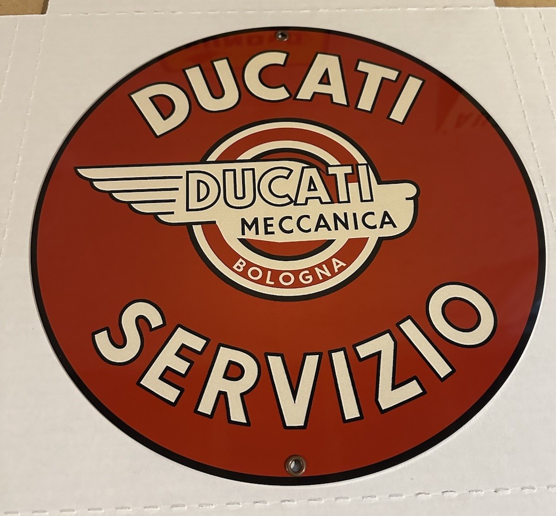 Retro Style Ducati Motorcycle Service Servizio High Quality Garage Sign