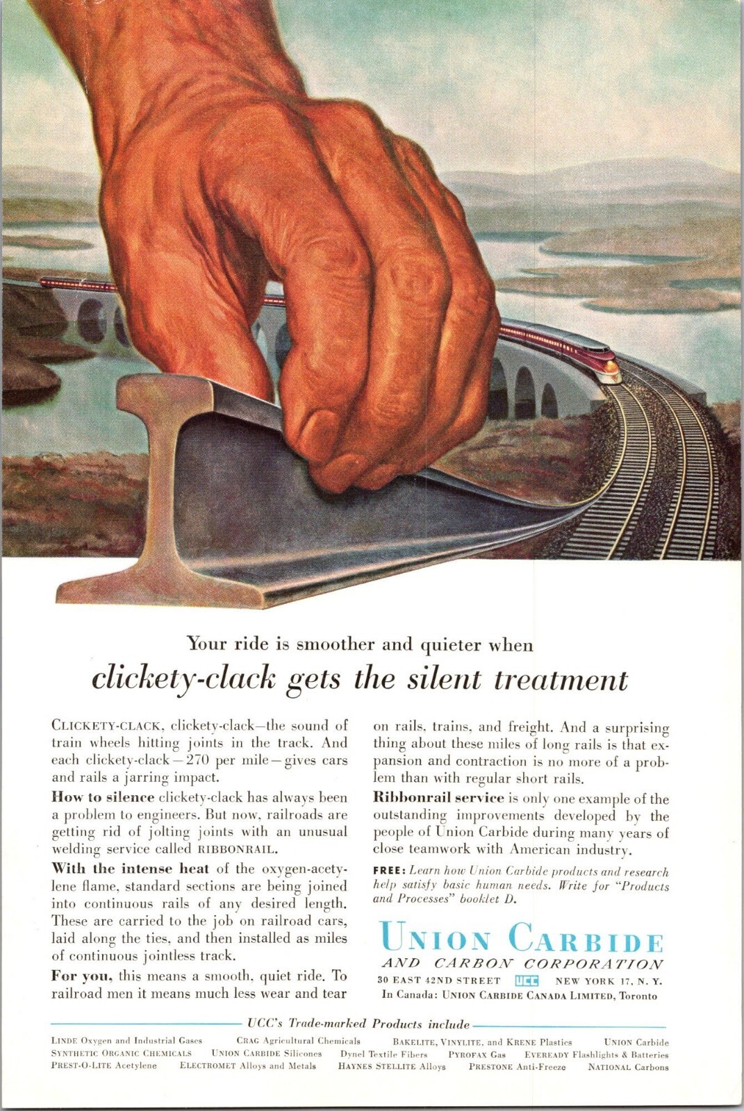 1956 Union Carbide And Carbon Company Vintage Color Print Ad Ephemera