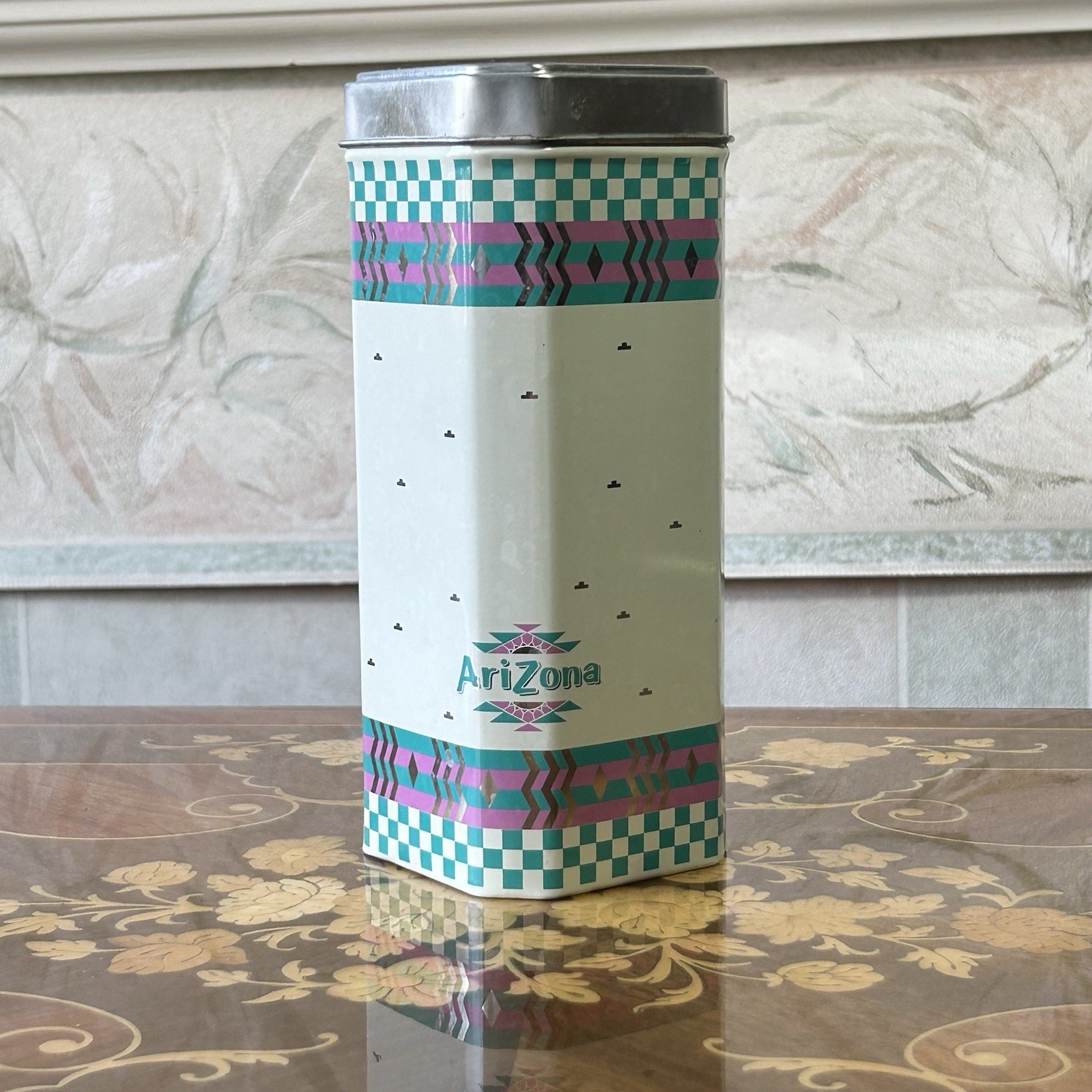 Vintage Arizona Tea Tin Retro Southwest Kitchen Decor Collectible Container