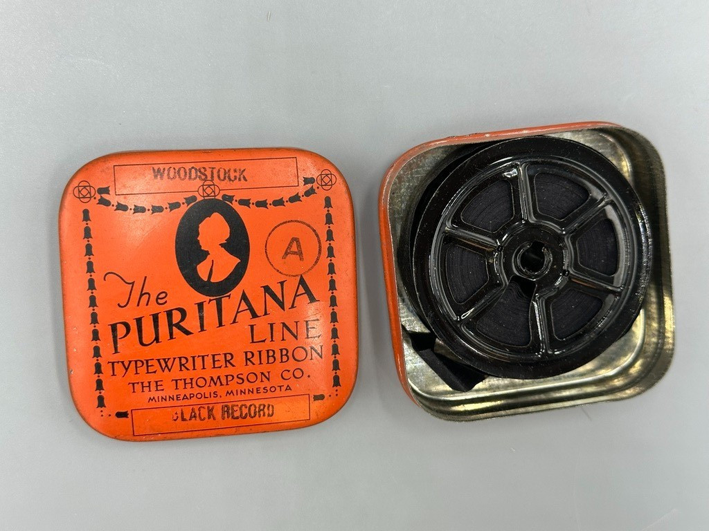 Vintage PURITANA Line TYPEWRITER RIBBON TIN Minneapolis Advertising