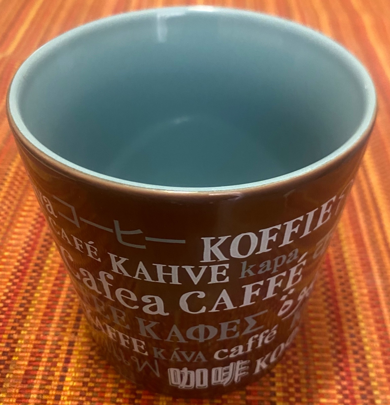 STARBUCKS COFFEE MUG LARGE TAPERED 16oz GRAPHICS OF ‘COFFEE’ IN MULTI LANGUAGES