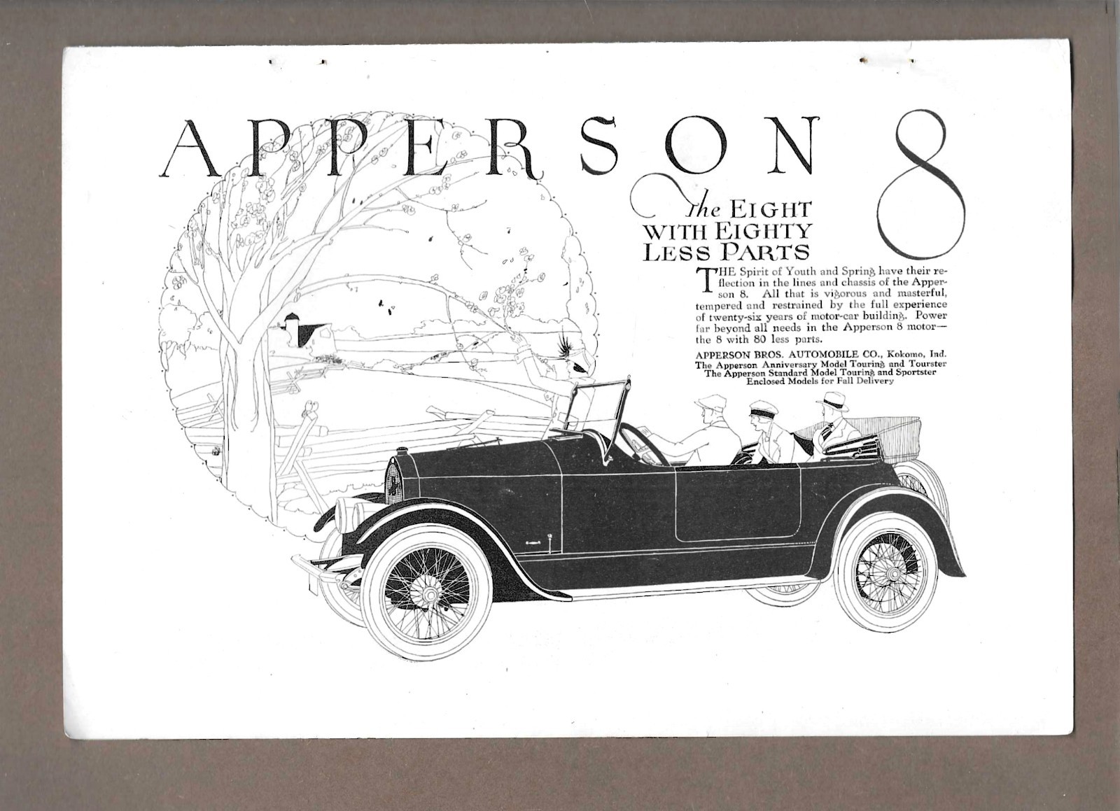 1919 Apperson’s 8 Apperson Brothers Automobiles & Sanford’s Writing Fluid Ads
