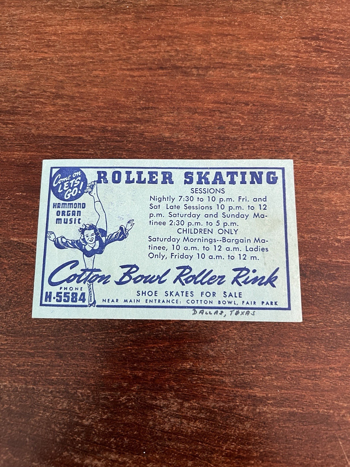 Cotton Bowl Roller Skating Rink Sticker Dallas Texas Label Vintage Decal