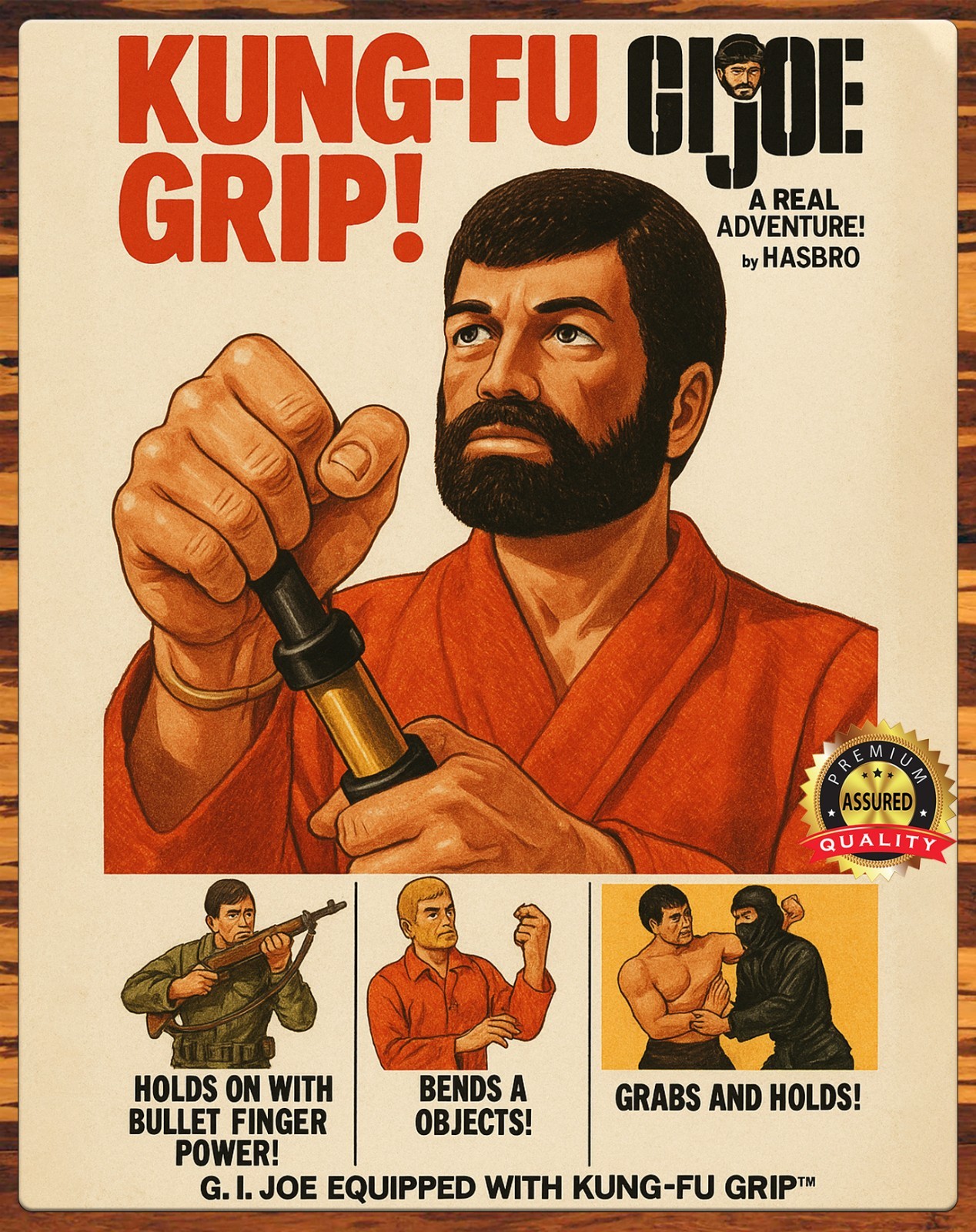 G.I. Joe – Kung-Fu Grip – 1970s – Rare – 11 x 14 Metal Sign