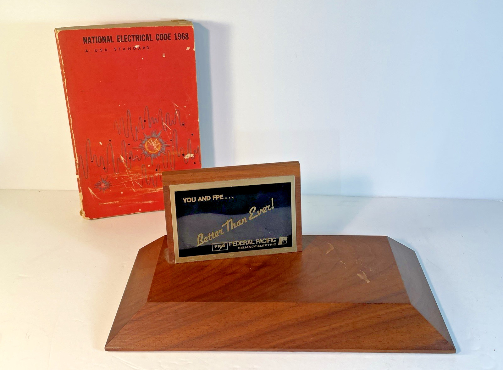 Federal Pacific Electric Advertising Desk Name Display FPE Better than Ever RARE
