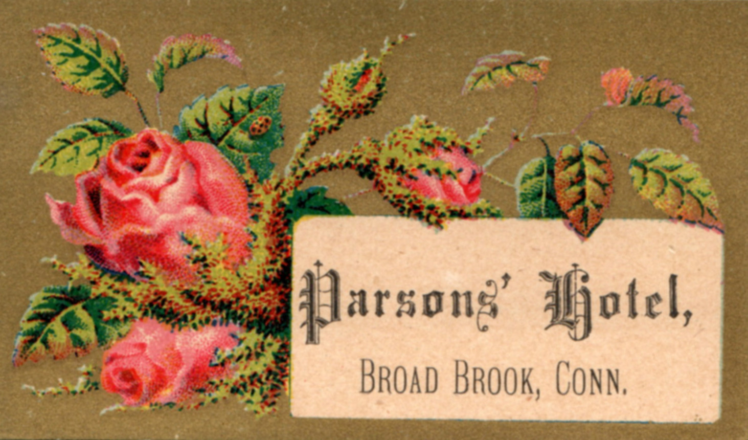 East Windsor Broad Brook CT Connecticut Parsons Hotel Victorian Trade Card