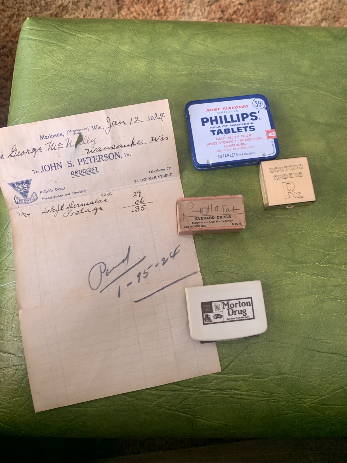 Vintage Lot of Drugstore Tins Advertising Everard Penslar Morton Brass RX Mints