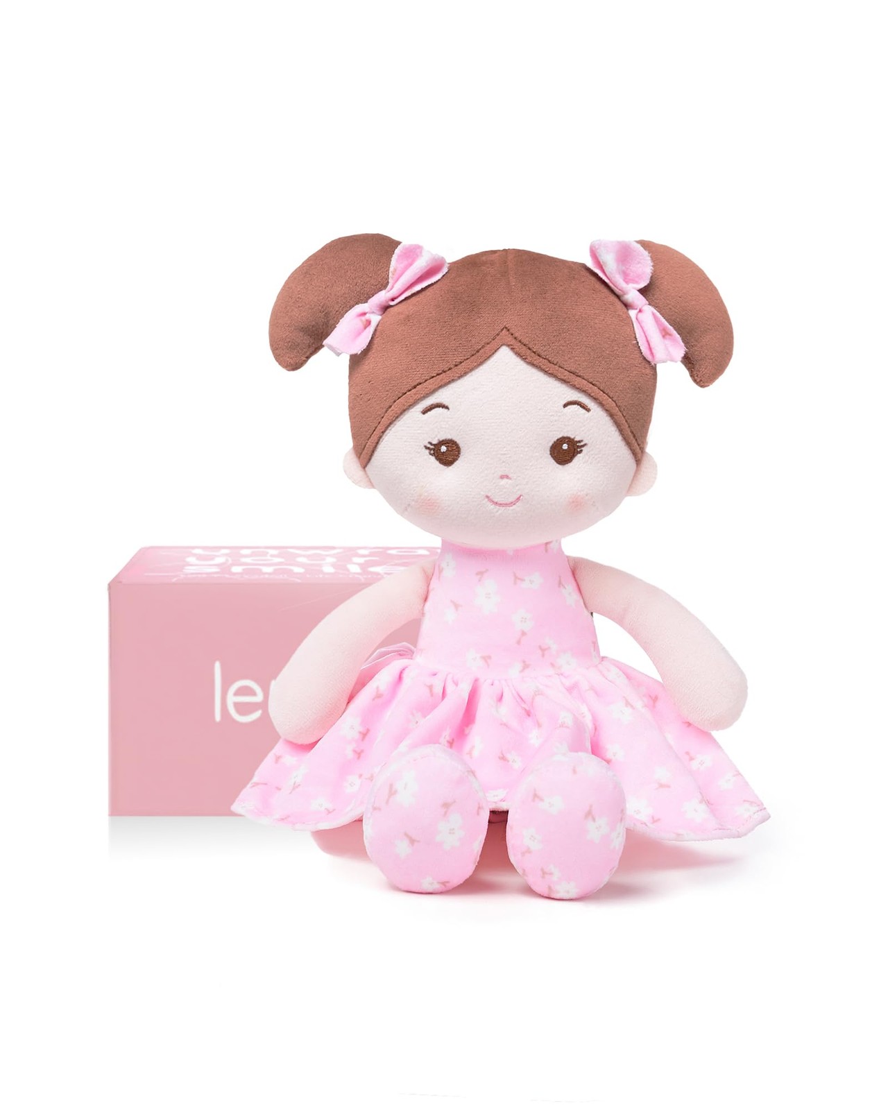 LeyaDoll Soft 12 inches (L) x 6 (W) x 3 (H), Florabelle-pink