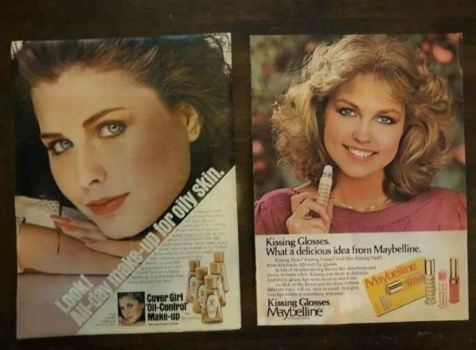 Vintage Lot of 8 1980s Cosmetic/Feminine Products Magazine Print Ads-Suave/Tiegs