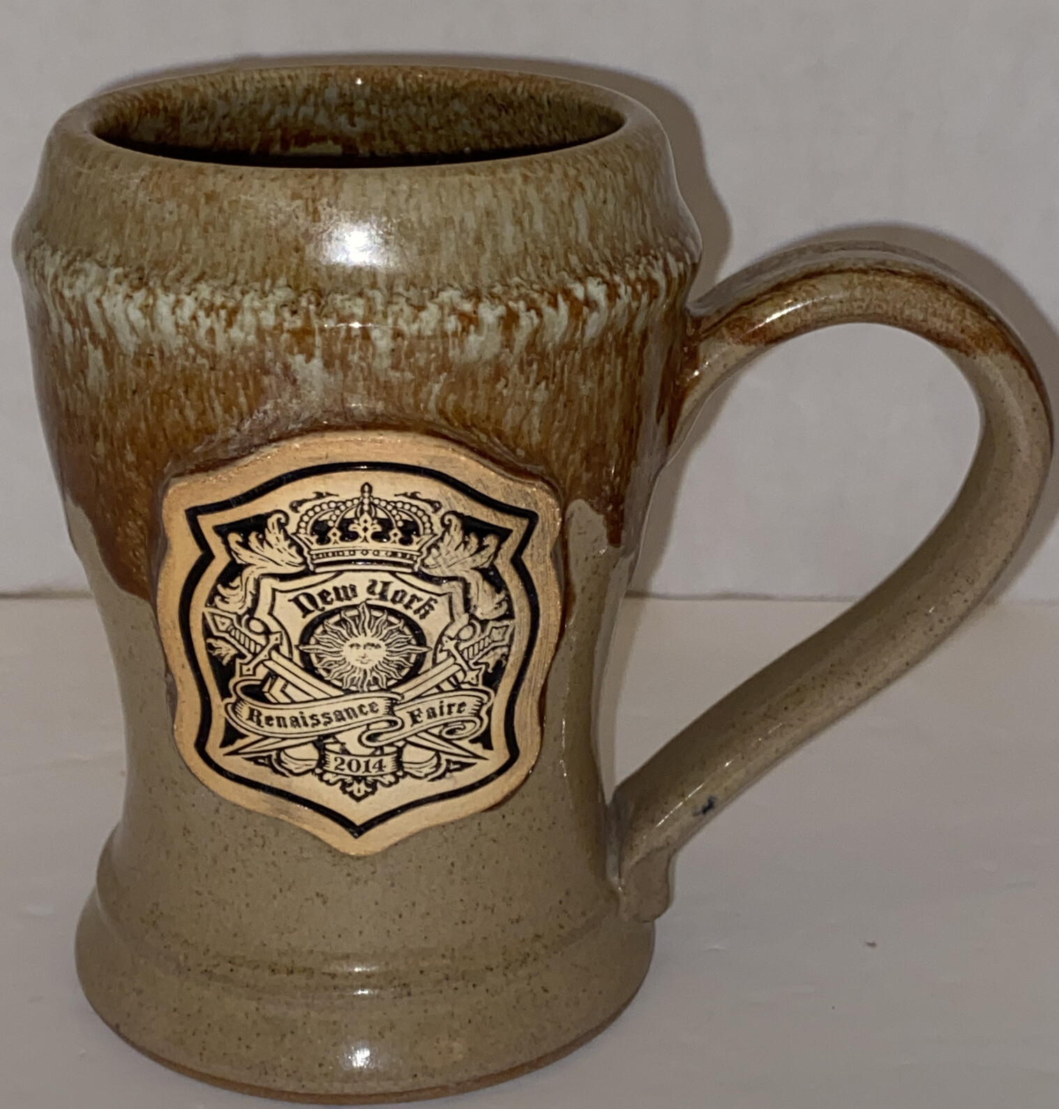NEW YORK RENAISSANCE FAIRE Stoneware Chalice Cup Goblet MUG 2014 Handmade EUC