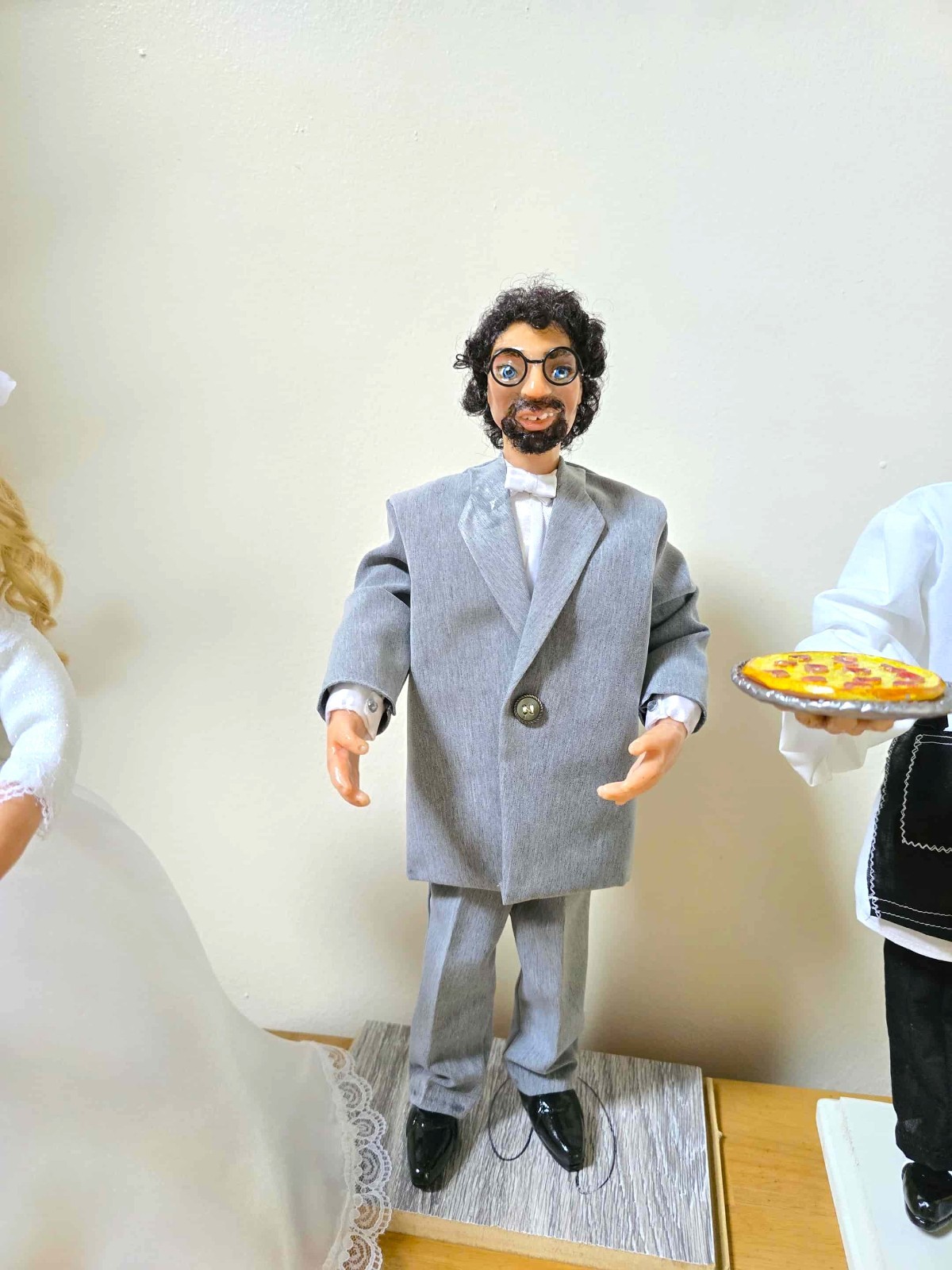 Designer Collectable Ceramic Doll/ Bride and Groom 16 inches Tall/ One of a Kind