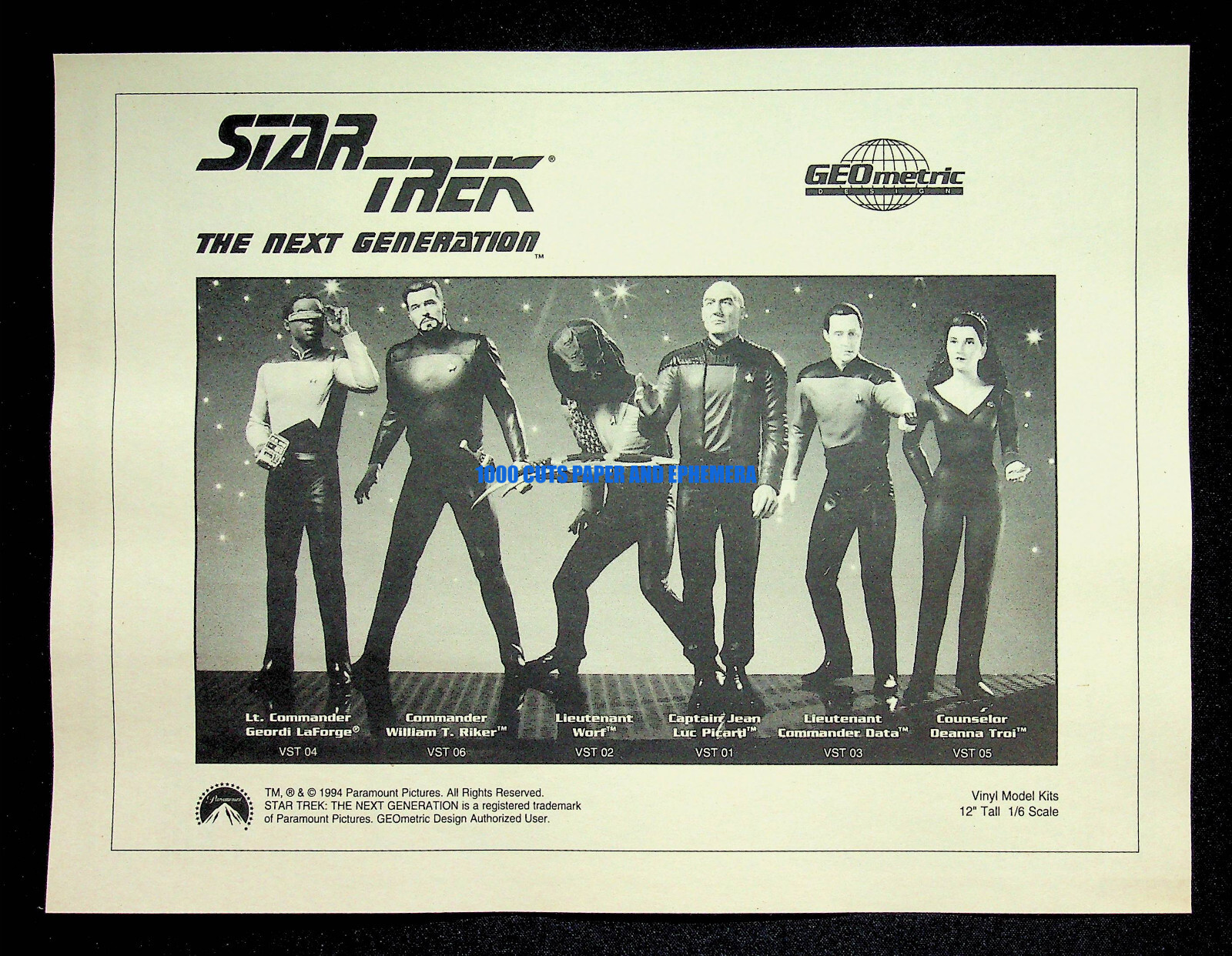 Star Trek the Next Generation Figures Geometric Designs Print Magazine Ad Poster