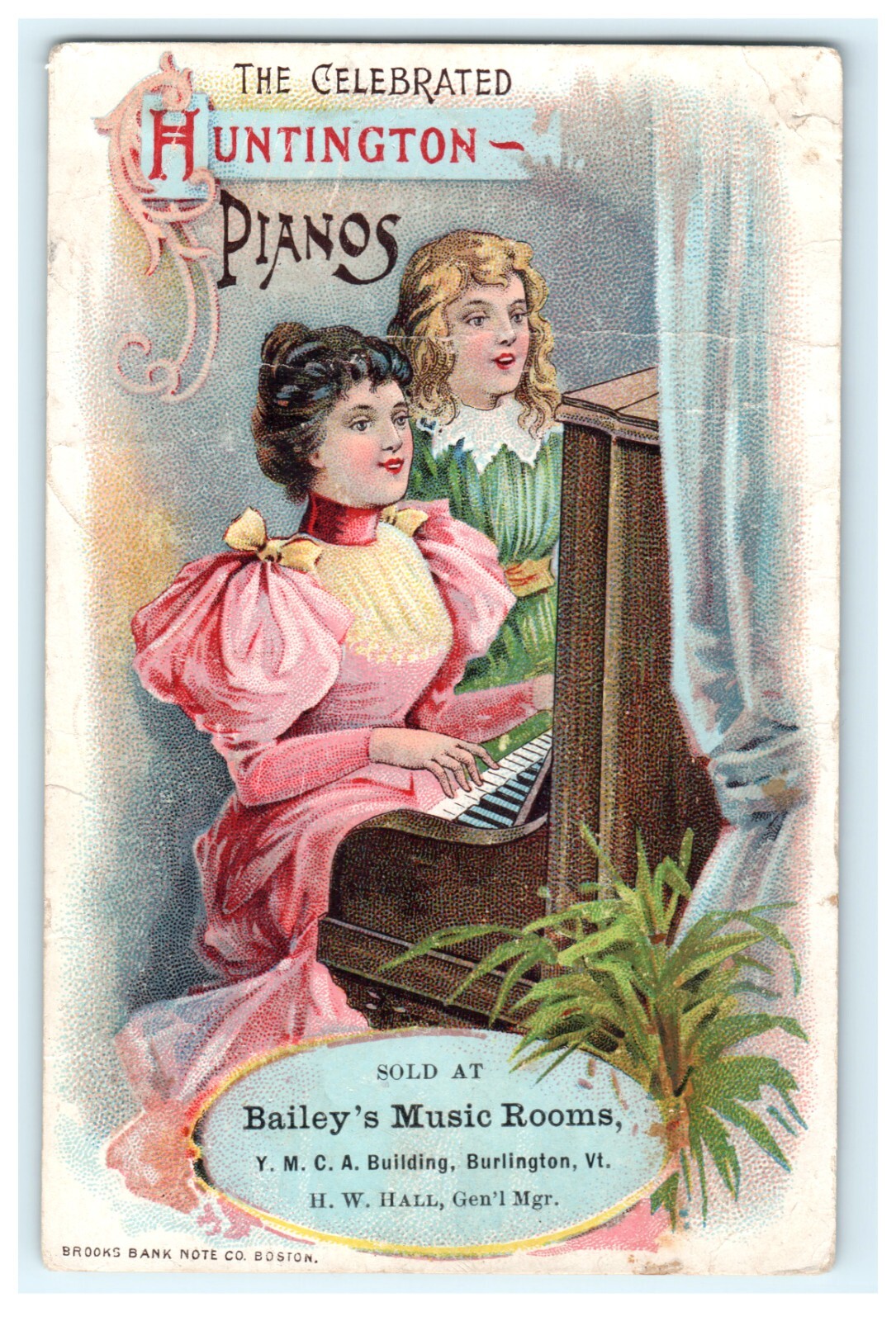 Huntington Pianos Bailey’s Music Room YMCA Building Burlington VT Victorian