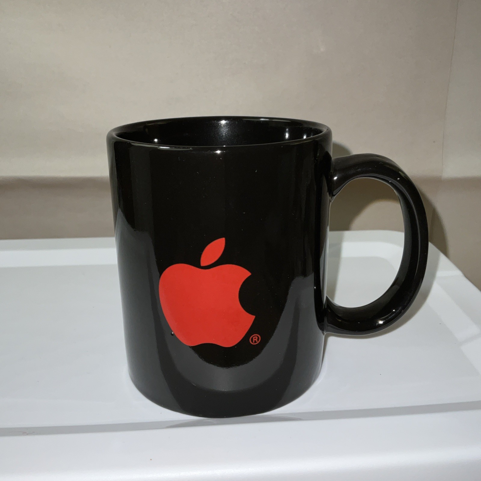 Red Apple Logo Coffee Mug-VINTAGE- Black-Regular Size