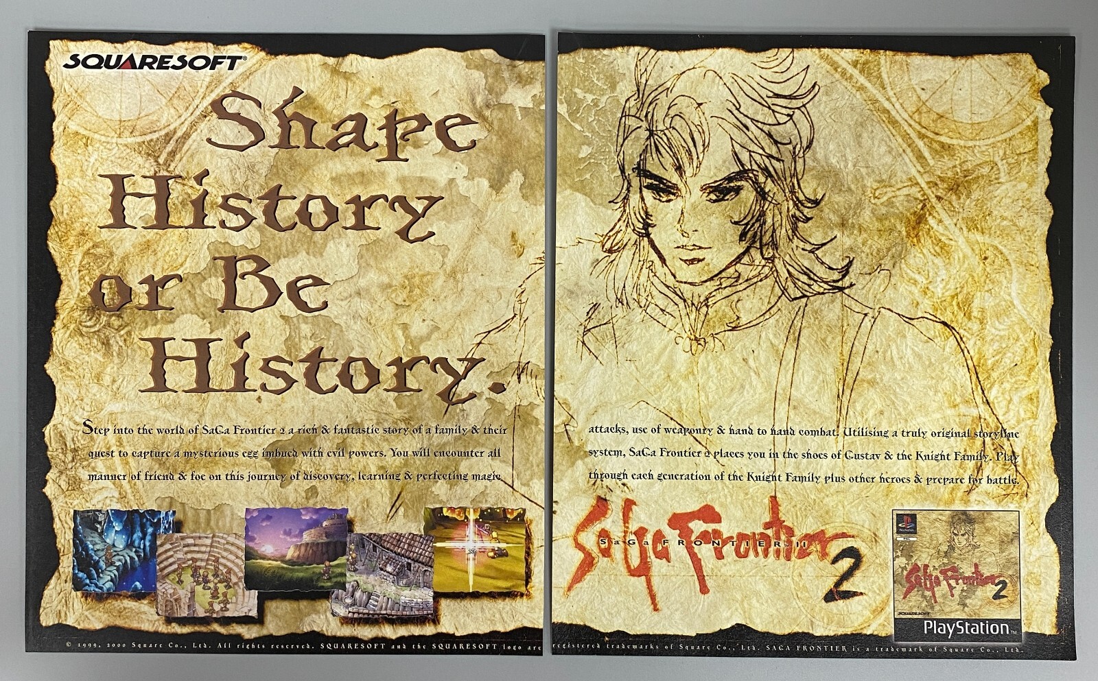 SAGA FRONTIER 2 PLAYSTATION VIDEO GAME 2000 VINTAGE RETRO ADVERT
