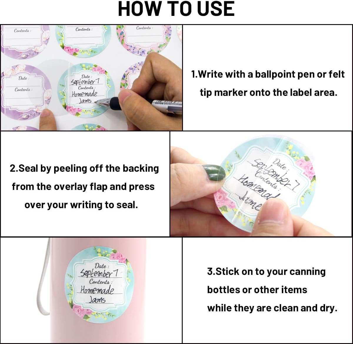 300 Waterproof Canning Labels for Jars Labels Food Labels round